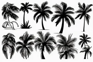 Palm tree flow creative simple tattoo idea