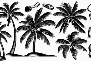 Palm tree golf vibes tattoo idea