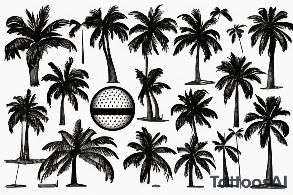 Palm tree golf vibes tattoo idea