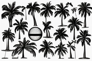 Palm tree golf vibes tattoo idea
