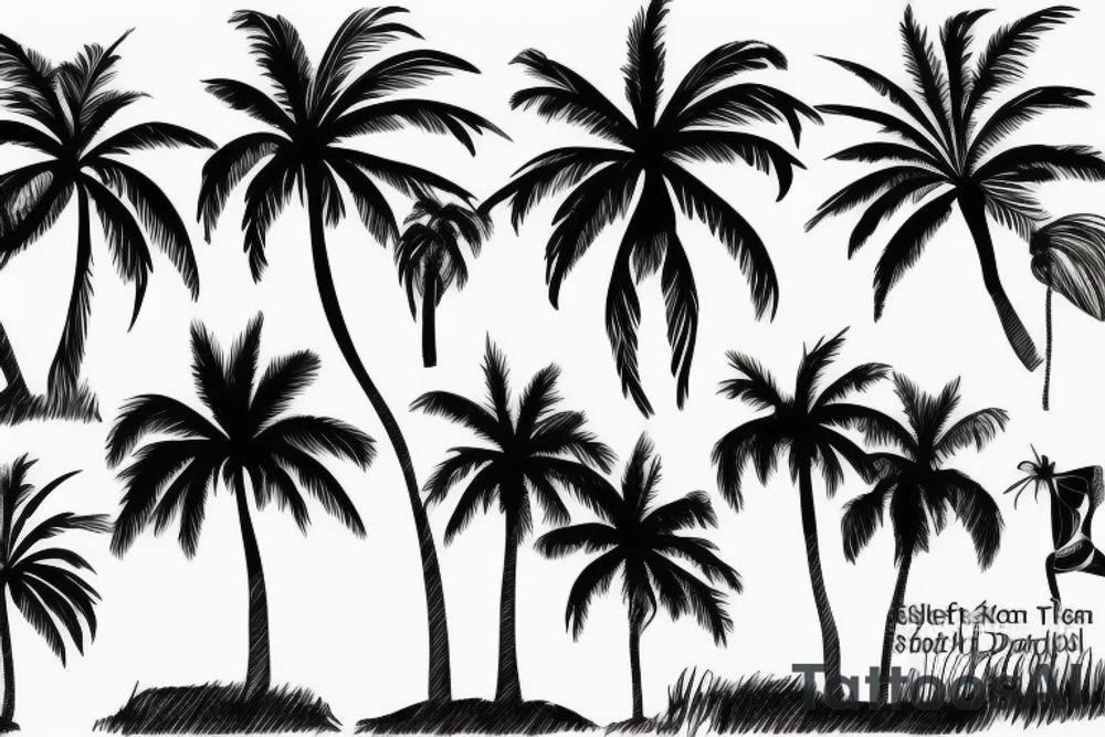 Golf course palm tree tattoo idea