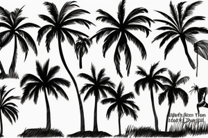 Golf course palm tree tattoo idea