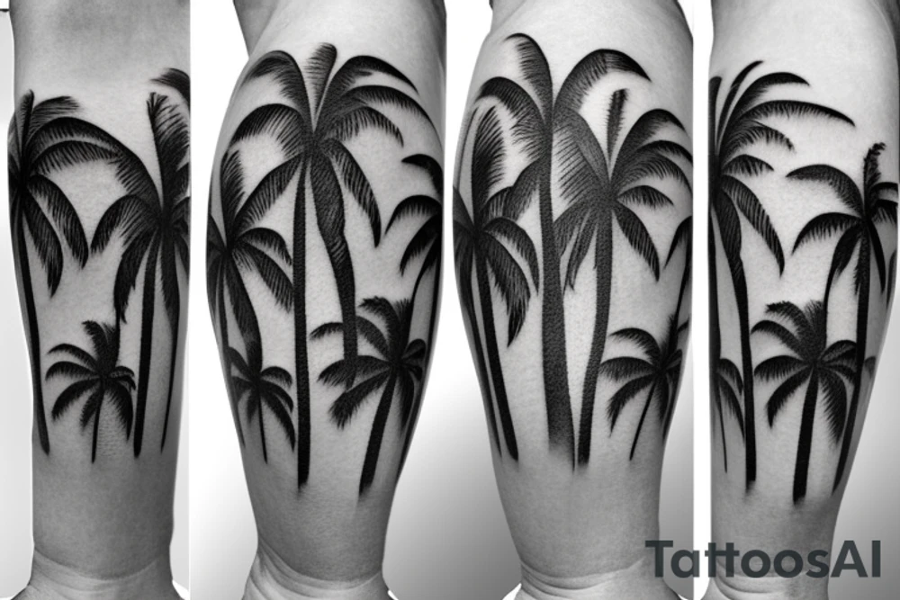 Golf course palm tree tattoo idea