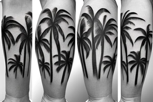 Golf course palm tree tattoo idea