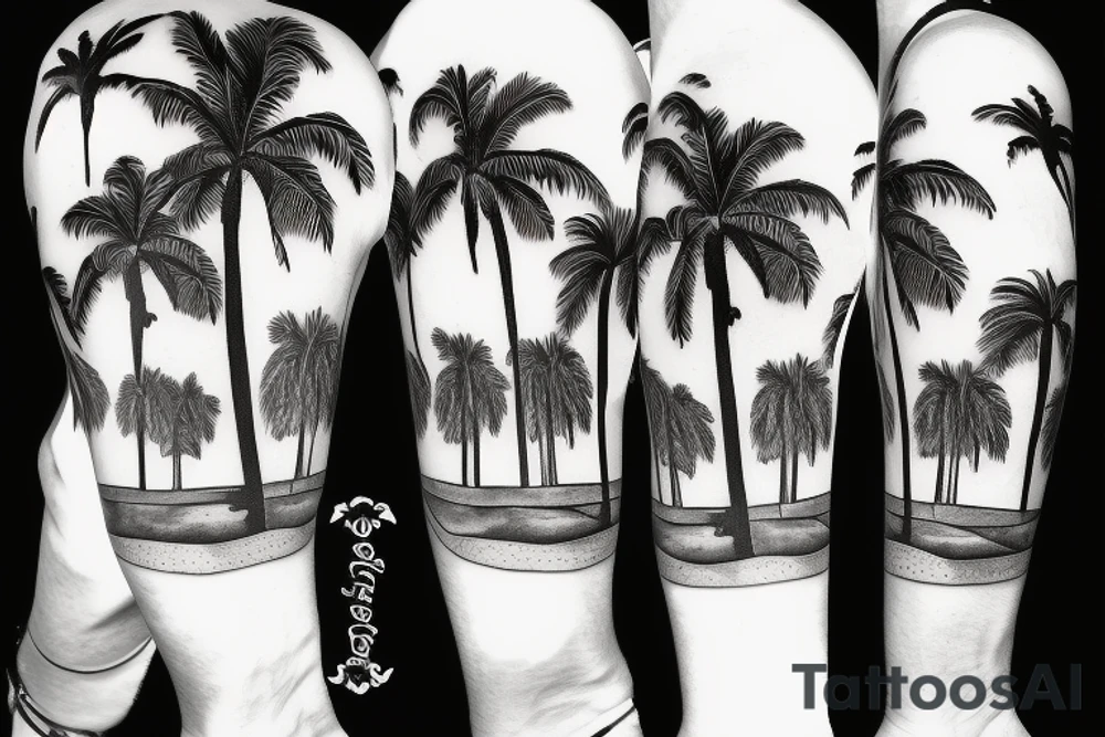Golf course palm tree tattoo idea