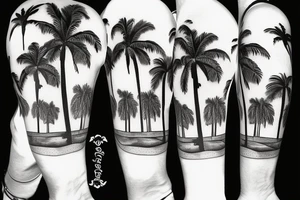 Golf course palm tree tattoo idea