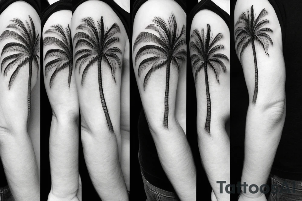 Golf course palm tree tattoo idea