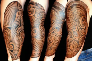 Taíno left arm sleeve tattoo tattoo idea