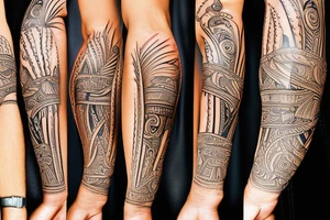 caribbean Taíno indian style golf themed left arm sleeve tattoo tattoo idea