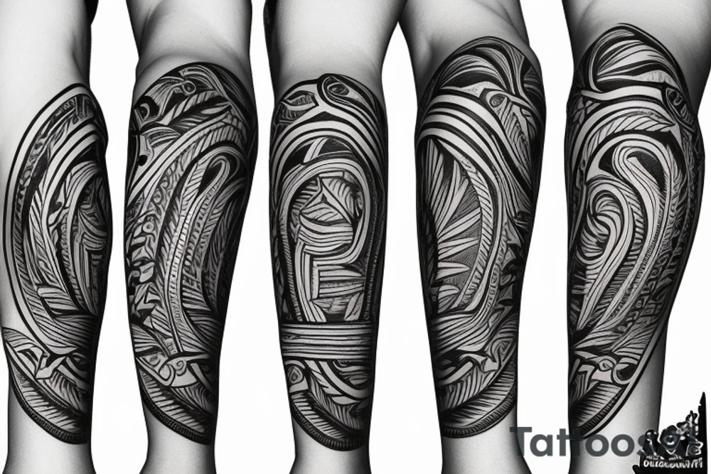 caribbean Taíno indian style themed left arm sleeve tattoo tattoo idea