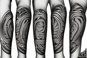 caribbean Taíno indian style themed left arm sleeve tattoo tattoo idea