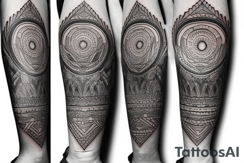 puerto rico indian style themed left arm sleeve tattoo tattoo idea