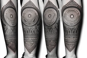 puerto rico indian style themed left arm sleeve tattoo tattoo idea