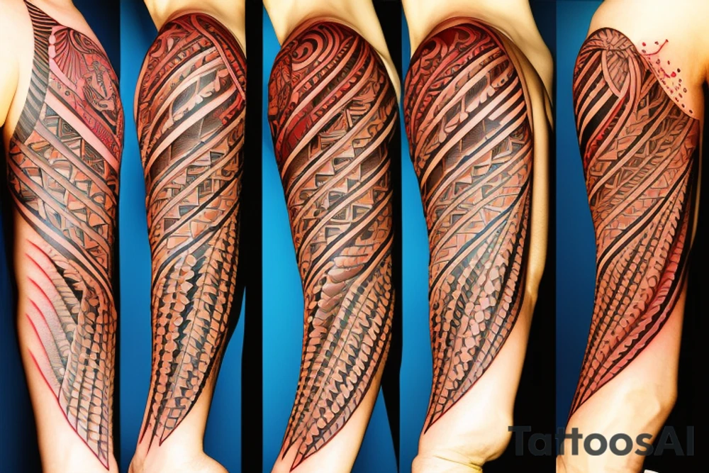 left arm Puerto Rico Indian tattoo idea