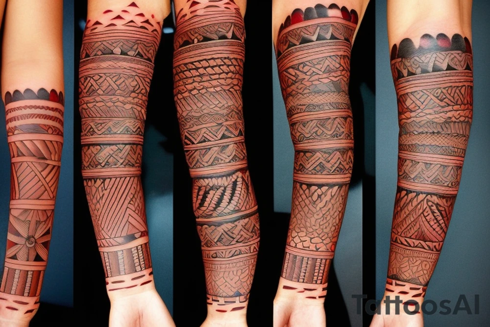 left arm Puerto Rico Indian tattoo idea