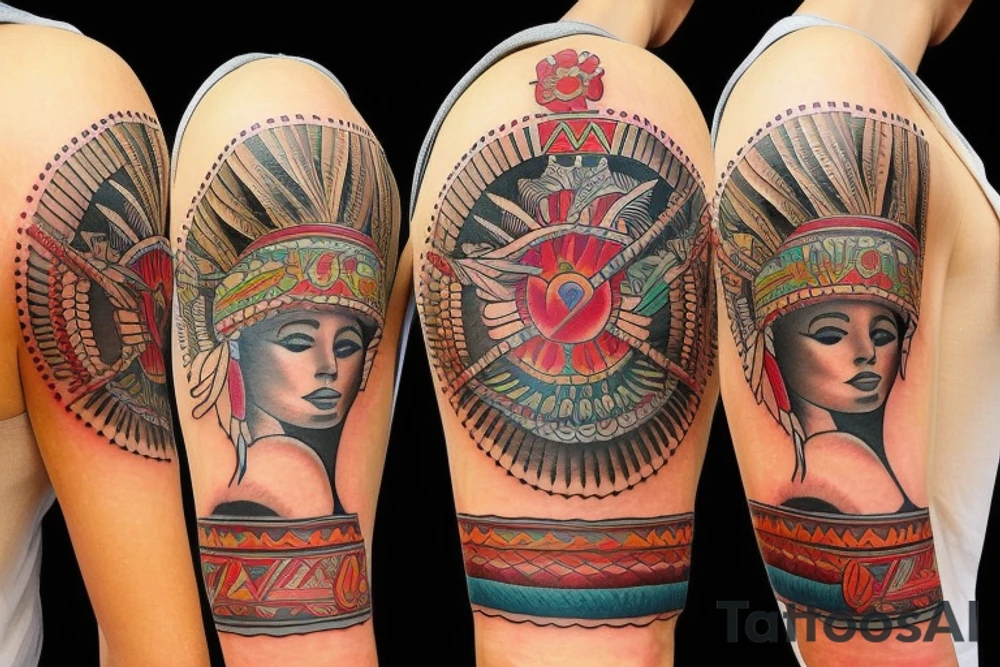 left arm Puerto Rico Indian tattoo idea
