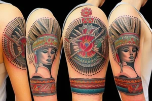 left arm Puerto Rico Indian tattoo idea