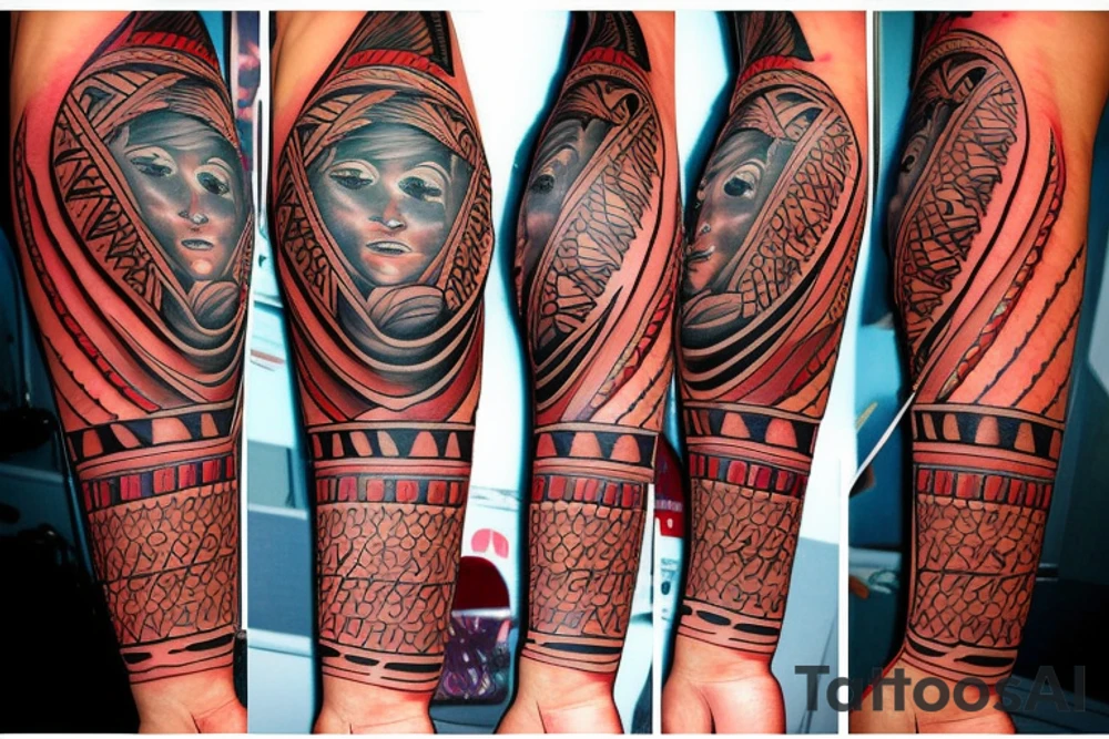 left arm Puerto Rico Indian tattoo idea