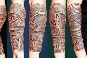 left arm Puerto Rico taino Indian tattoo idea