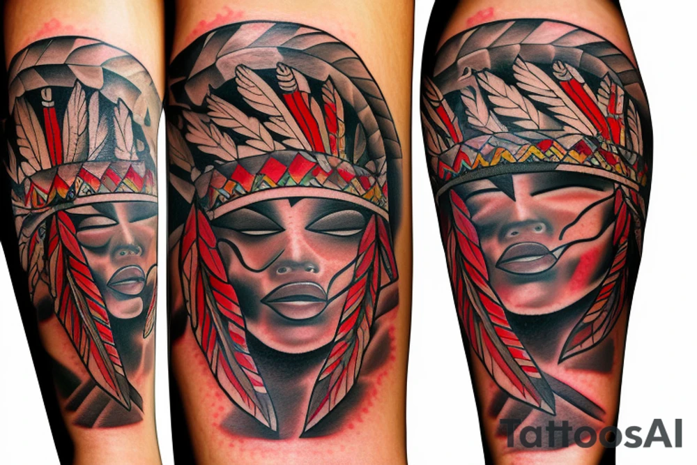 left arm Puerto Rico taino Indian tattoo idea