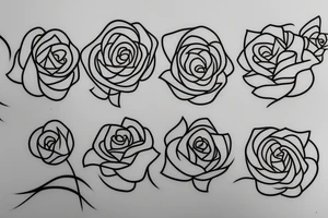 Fineline simple line banded one piece, rose, Lilly, tattoo idea