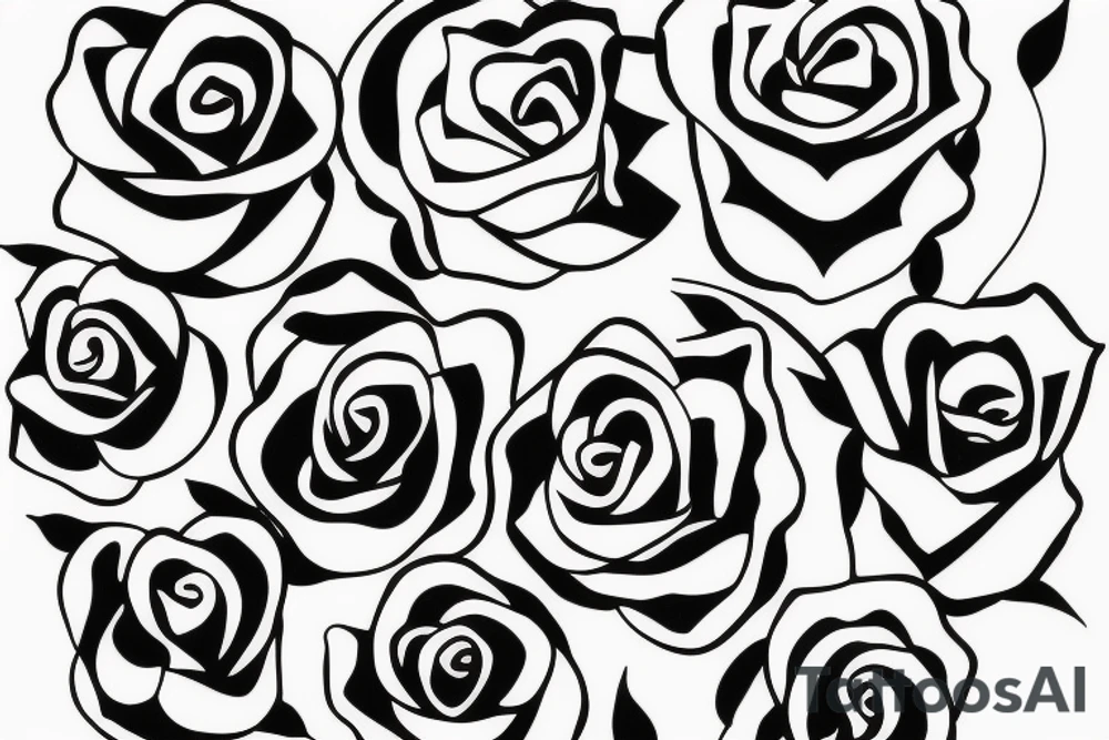 Fineline simple line banded one piece, rose, Lilly, magic tattoo idea
