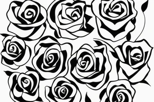 Fineline simple line banded one piece, rose, Lilly, magic tattoo idea
