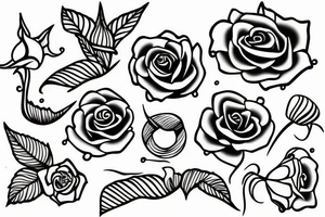 Fineline simple line one piece, rose, Lilly, magic, fantasy tattoo idea