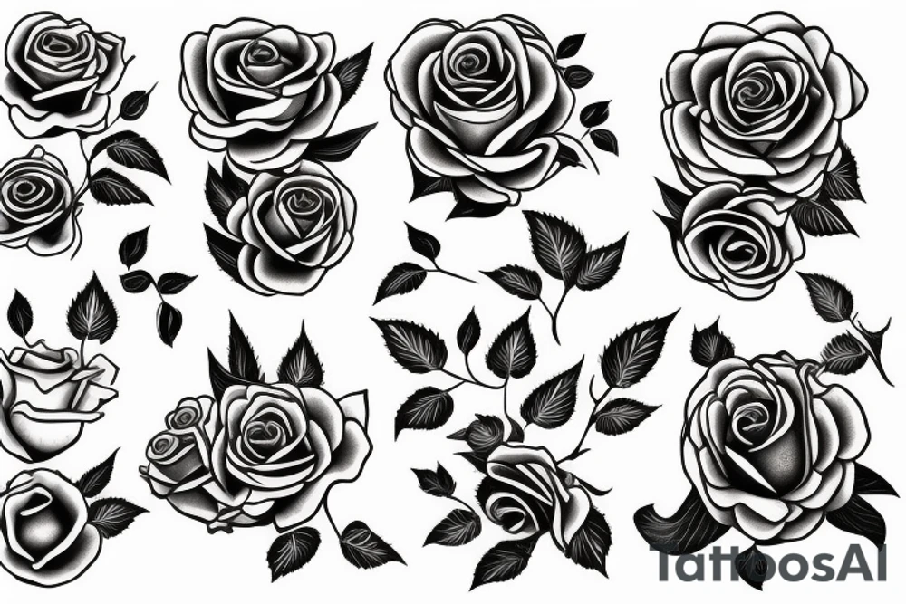 Rose woman body tattoo idea