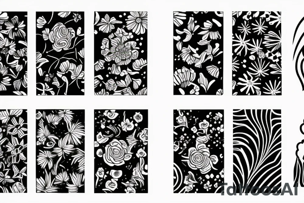 Fineline flowers merged firecracker tattoo idea