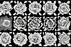Fineline flowers merged firecracker tattoo idea