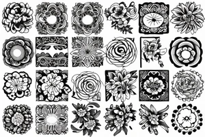 Fineline flowers merged firecracker tattoo idea