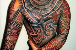Left Arm sleve Puerto Rico Indian tattoo idea