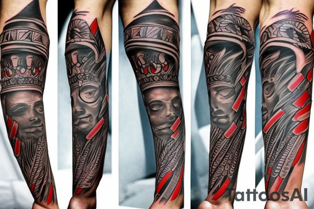 Left Arm sleve Puerto Rico Indian tattoo idea