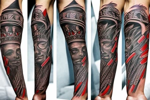 Left Arm sleve Puerto Rico Indian tattoo idea