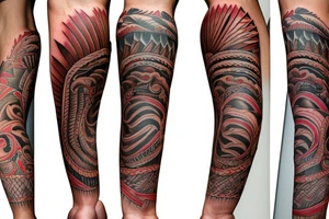 Left Arm sleeve Puerto Rico Indian tattoo idea