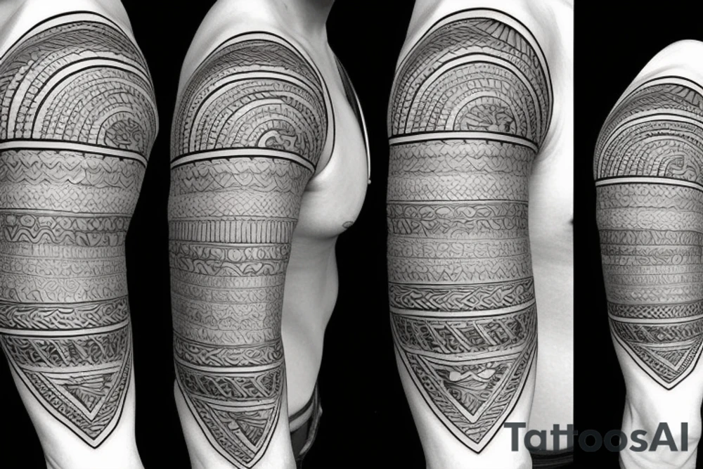 Left Arm sleeve Puerto Rico Indian tattoo idea