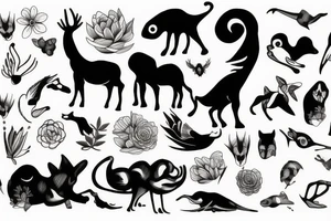 Nature, fineline, animals tattoo idea
