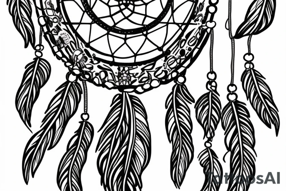 Kaleah dream catcher, heart, fineline tattoo idea