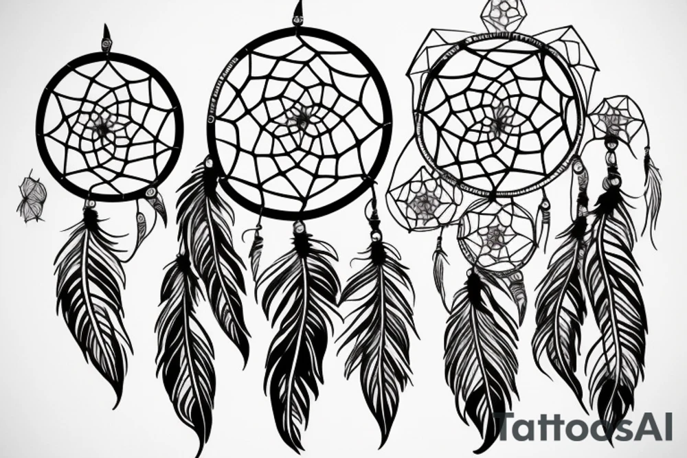 Kaleah dream catcher, heart, fineline tattoo idea