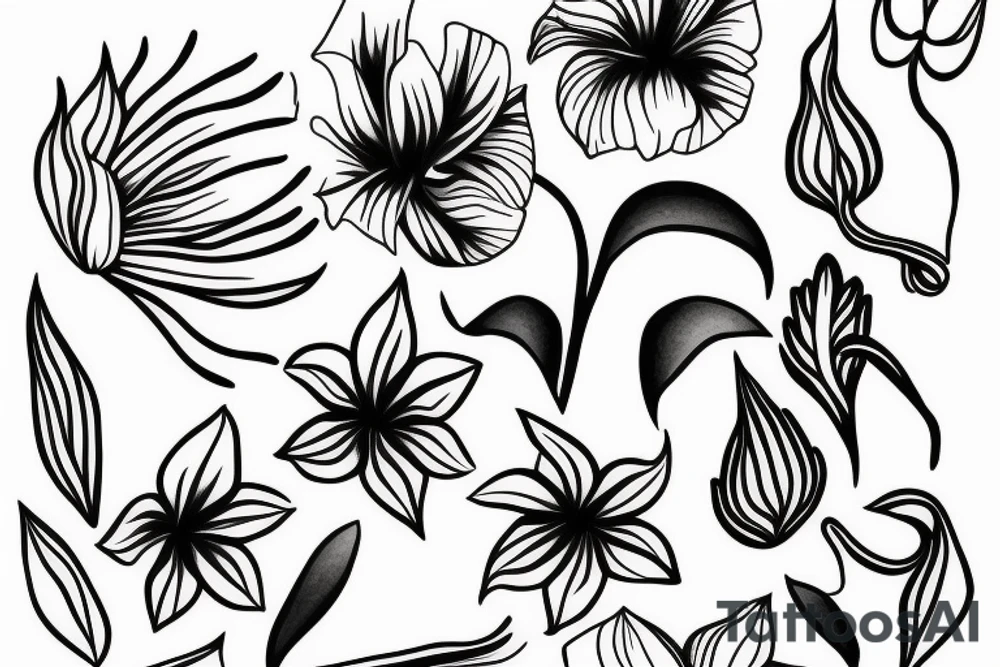 Fineline, simple, peace Lilly flower tattoo idea