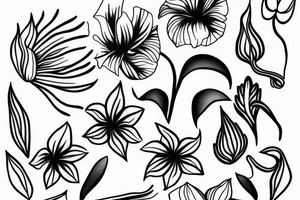 Fineline, simple, peace Lilly flower tattoo idea