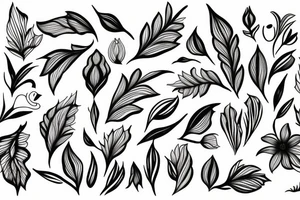 Fineline, simple, peace Lilly flower tattoo idea