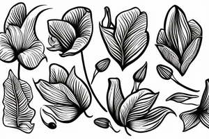 Fineline, simple, peace Lilly flower tattoo idea
