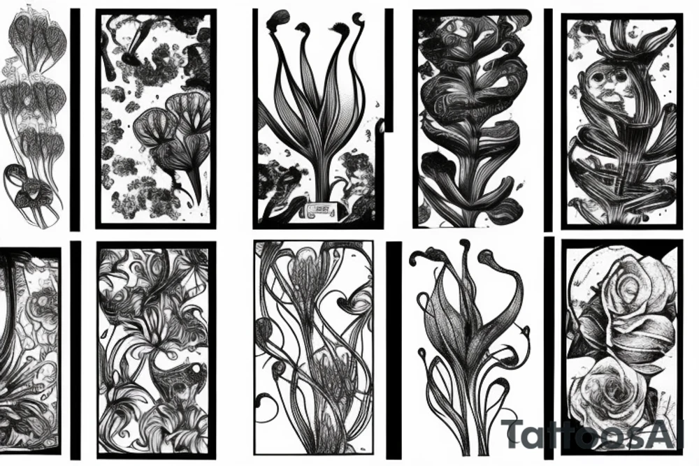 Fineline, carniverious plants tattoo idea