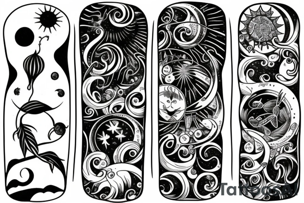 Fineline, carniverious plants sun and moon tattoo idea Fineline, carniverious plants sun and moon tattoo idea