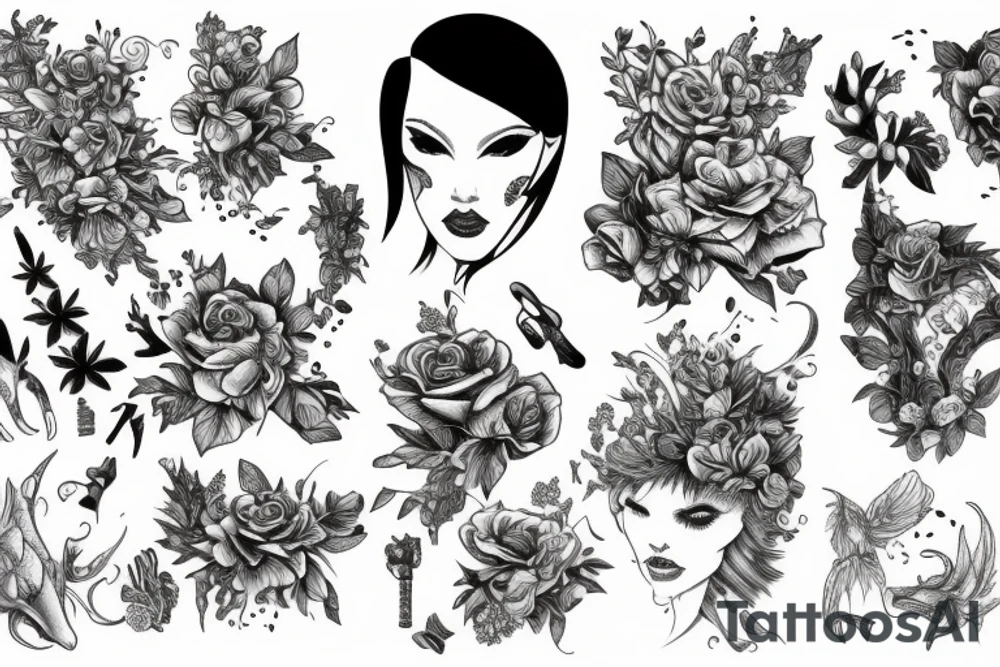 Fineline, snapdragon tattoo idea