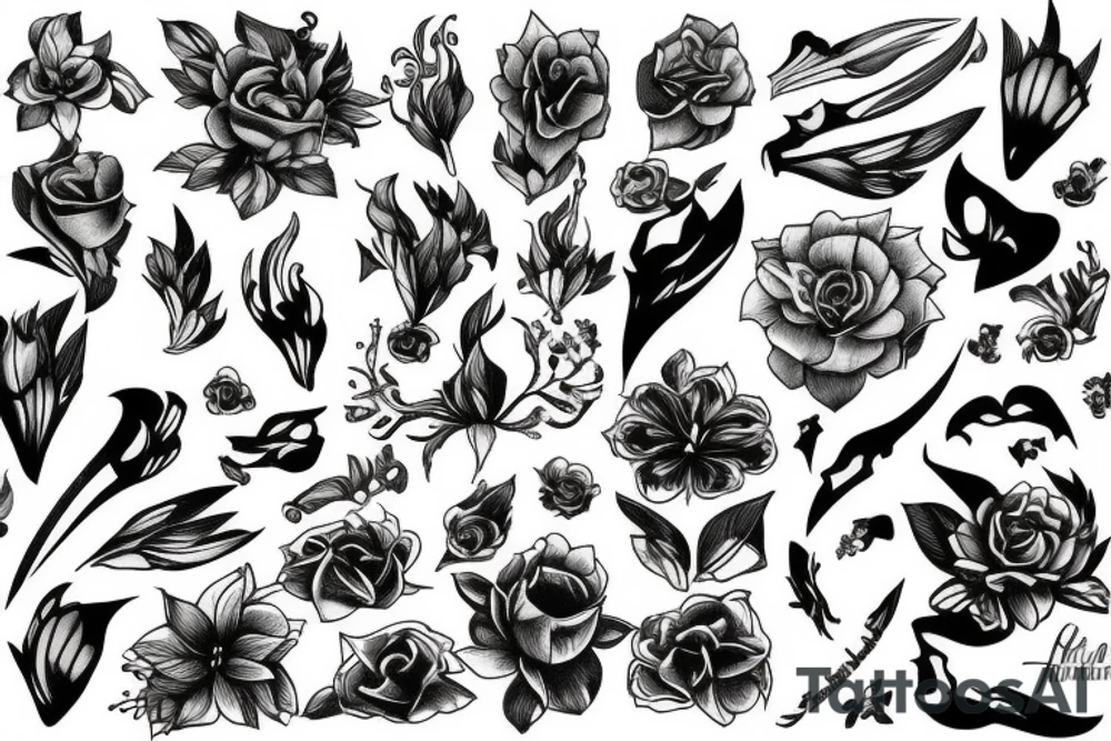 Fineline, snapdragon tattoo idea