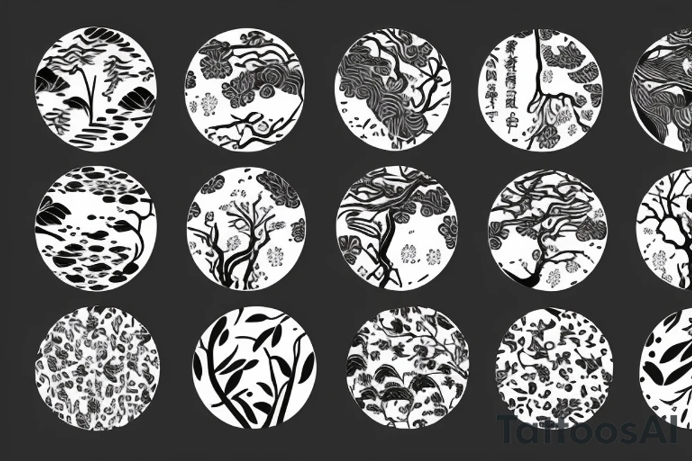 Oriental nature, fineline tattoo idea