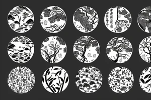 Oriental nature, fineline tattoo idea